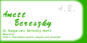 anett bereszky business card